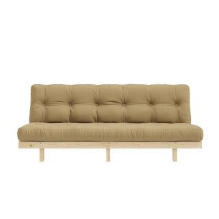 Banquette convertible futon LEAN pin coloris beige blé couchage 130*190 cm.